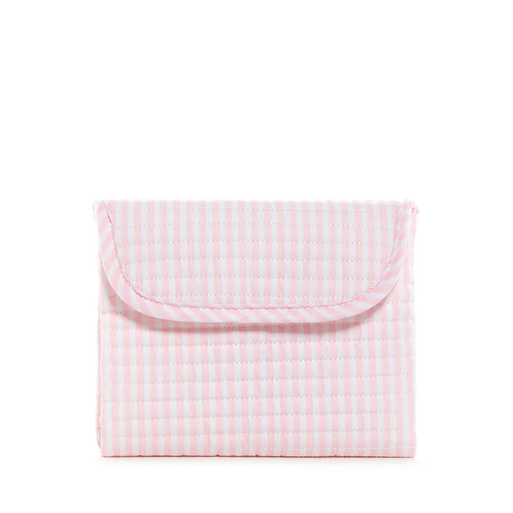 Pink quilted changing mat