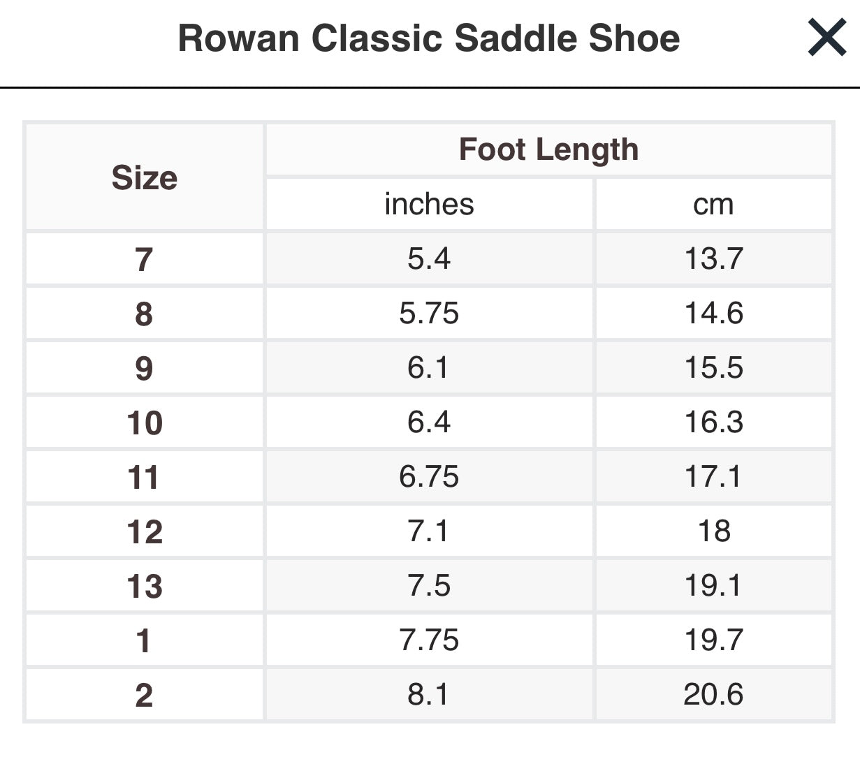 Rowan Classic Saddle Shoe 049
