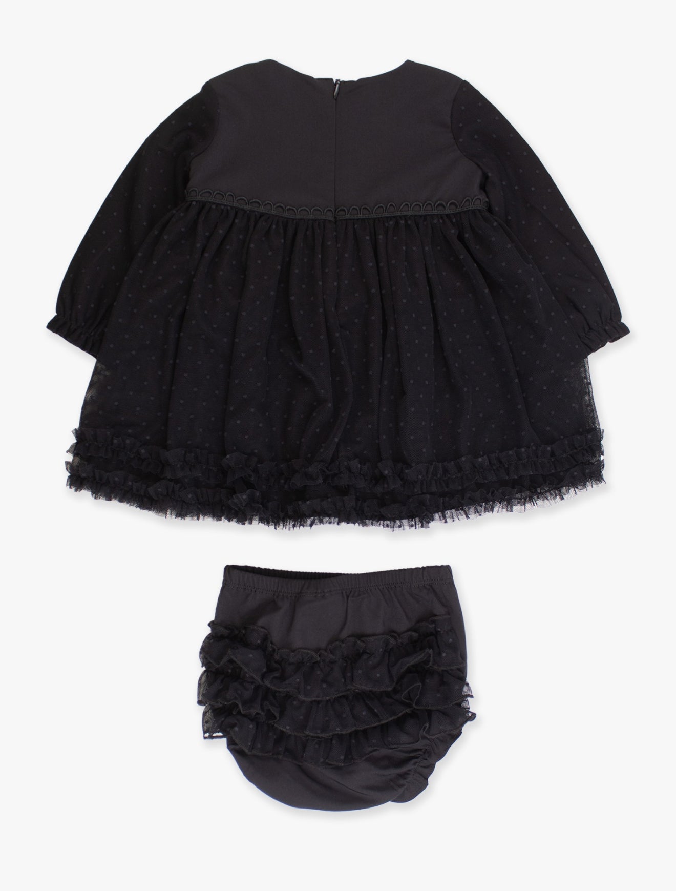 Black dotted tulle dress