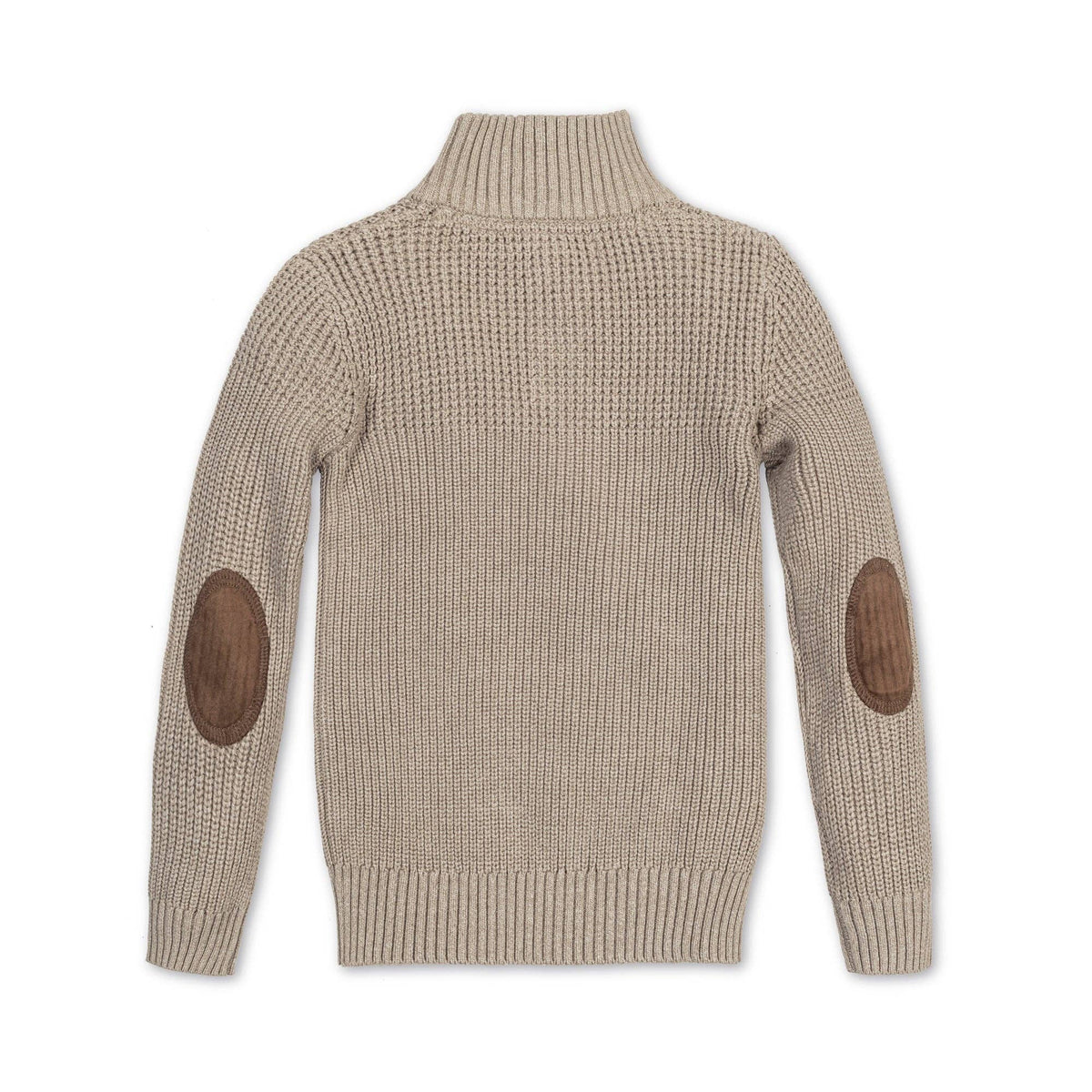 Mix Stitch Mock Neck Sweater with Elbow Patches - Baby