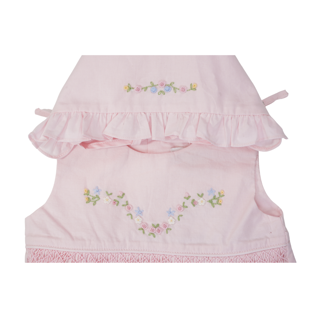 Smocked Dress with Bonnet