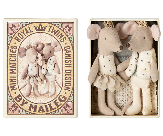 Royal twin mice, Little brother & sister in matchbox