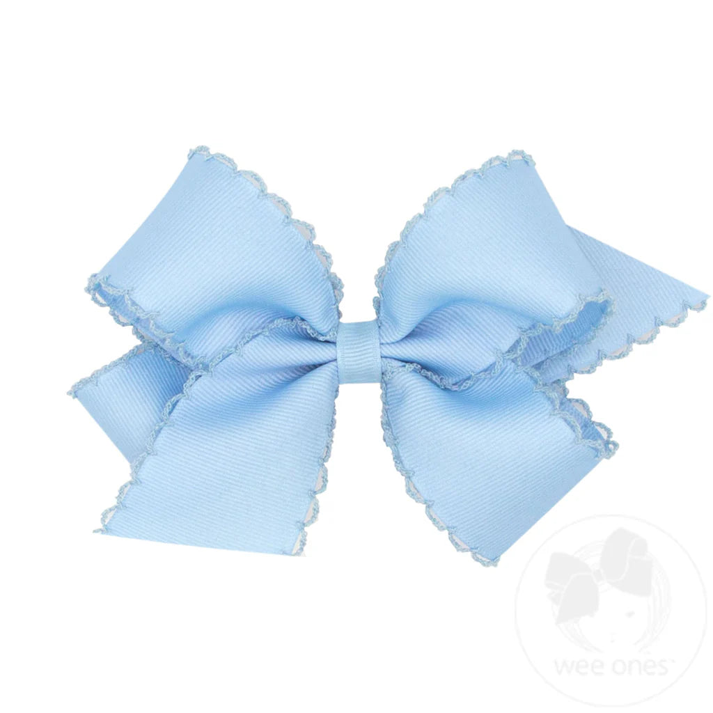 Medium Grosgrain Hair Bow with Matching Moonstitch Edge