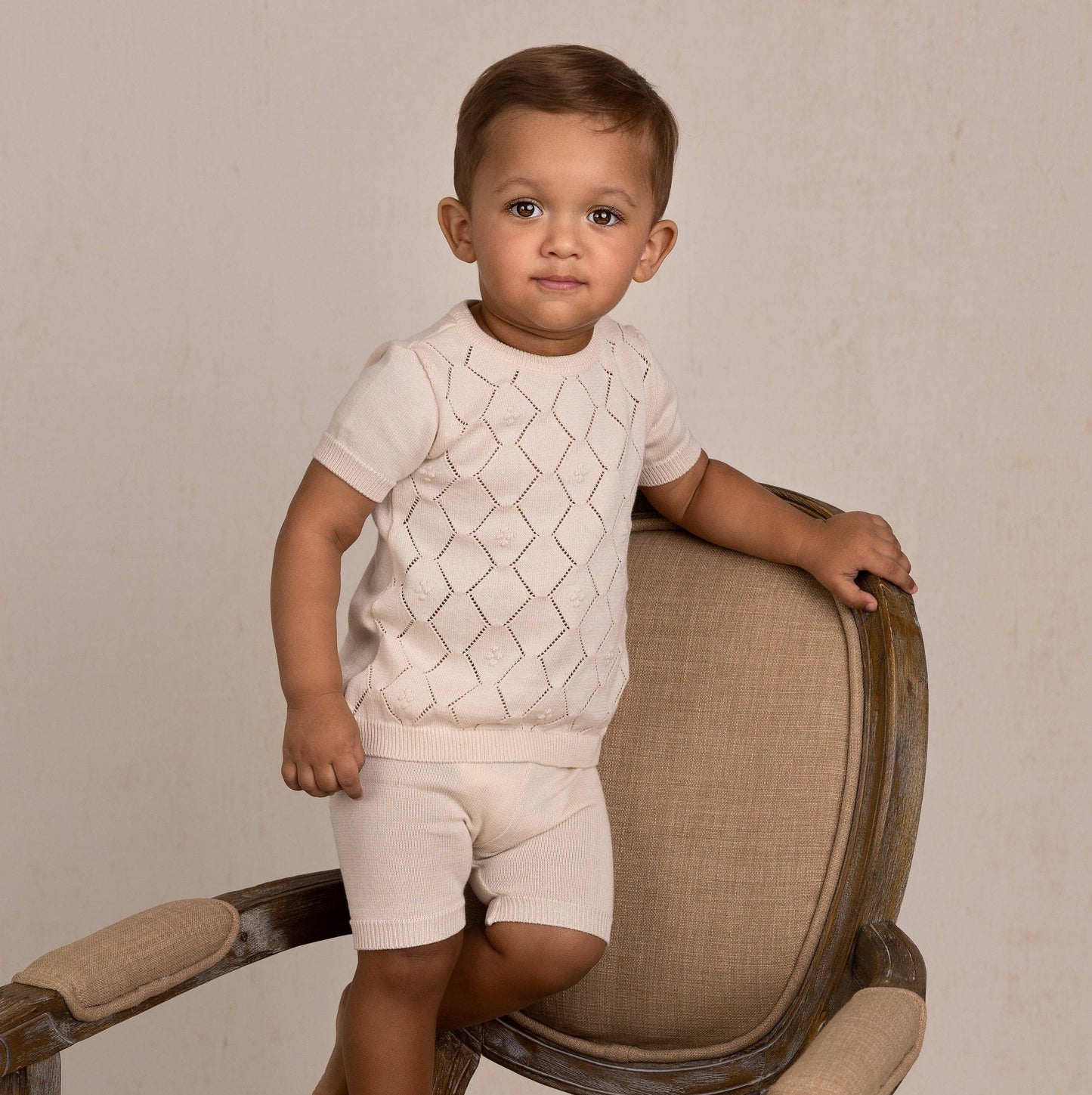 Boys Eyelet Knit Set