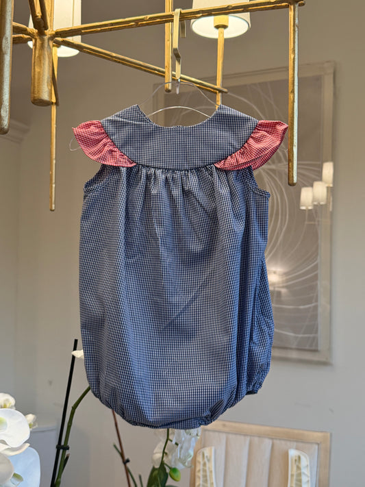 Navy gingham bubble
