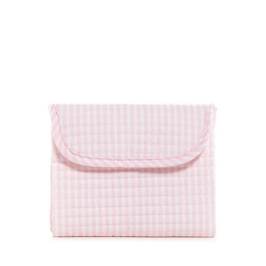 Pink quilted changing mat