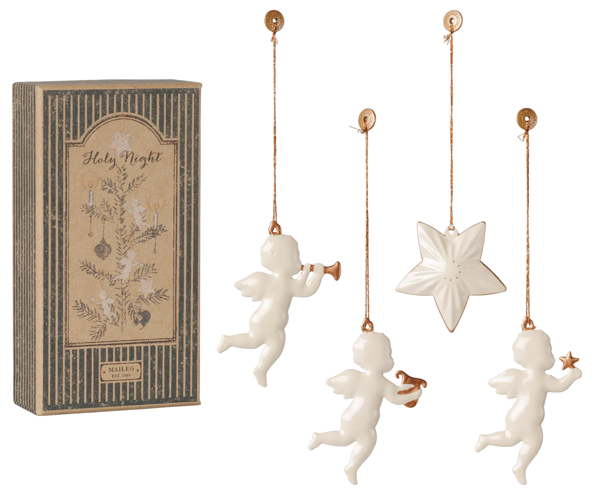 Preorder Metal ornament gift set - Holy night - Off white