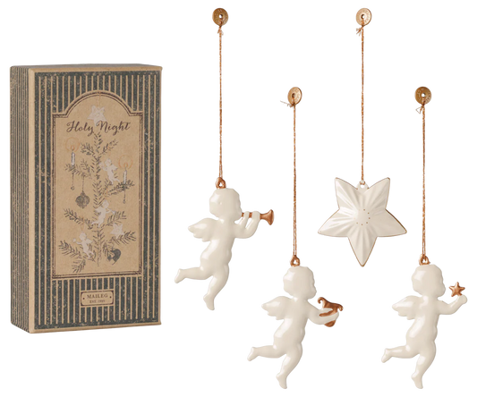 Preorder Metal ornament gift set - Holy night - Off white