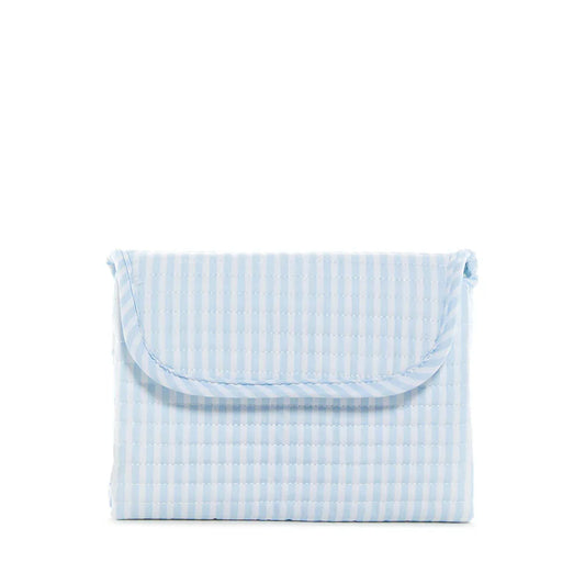 Blue quilted changing mat