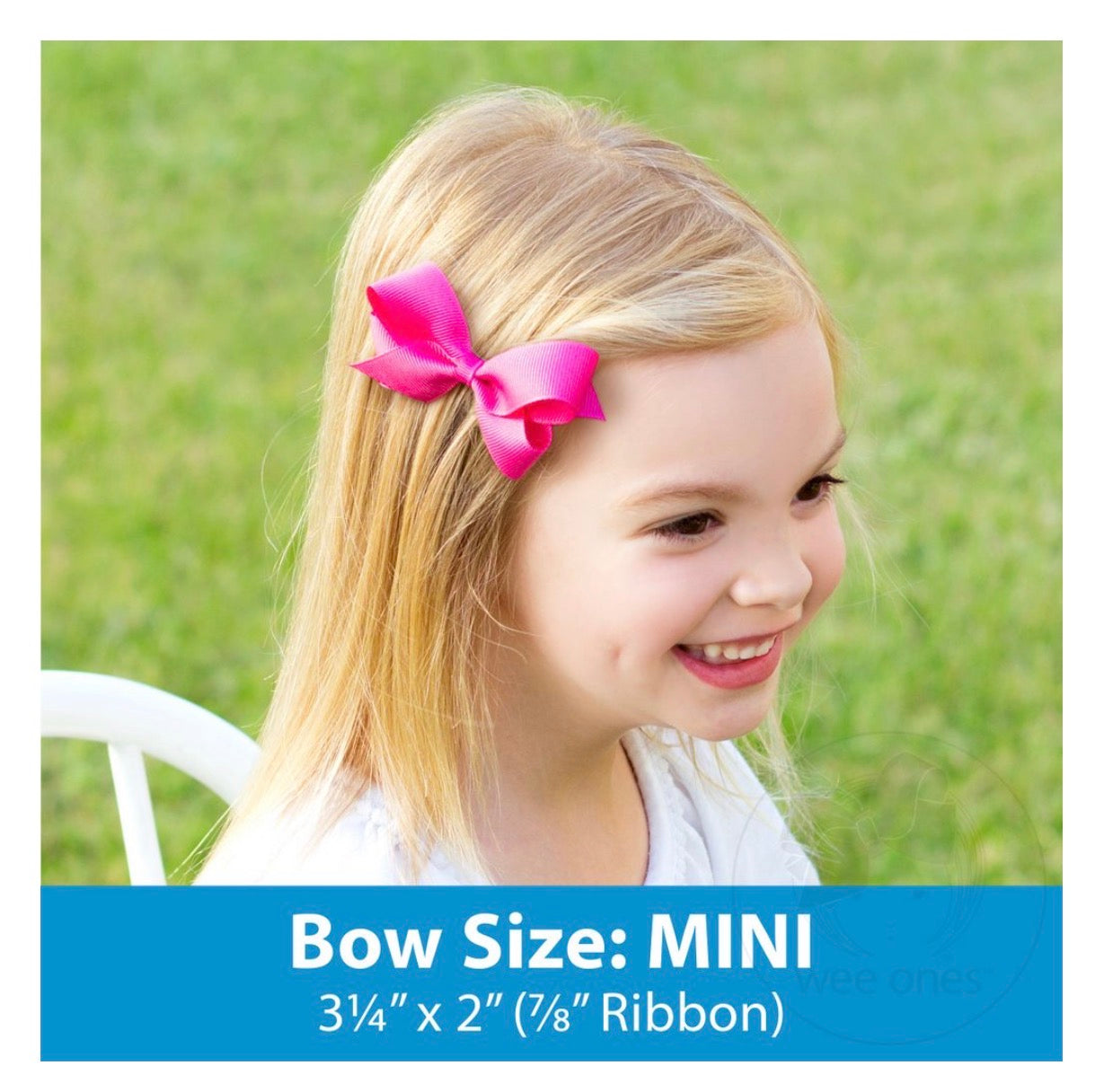 Mini Grosgrain Hair Bow with Scalloped Edge