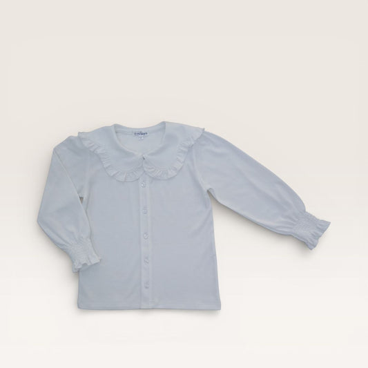 Girl scalloped collar Pima cotton blouse