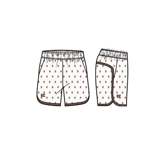 Preorder Football short with brown piping