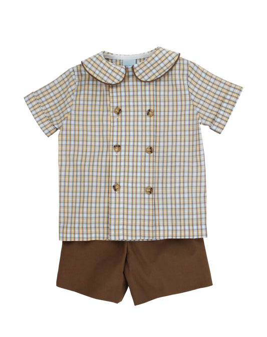 Pecan plaid short set