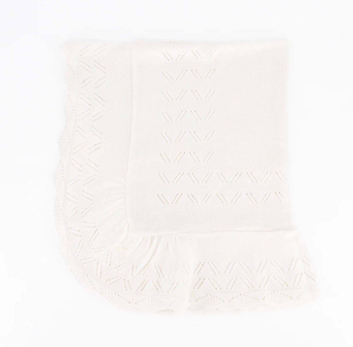 Ivory knit baby blanket