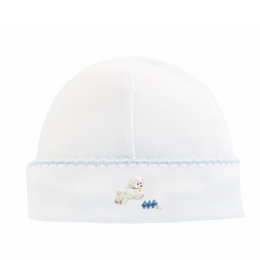 Baby lambs blue hat