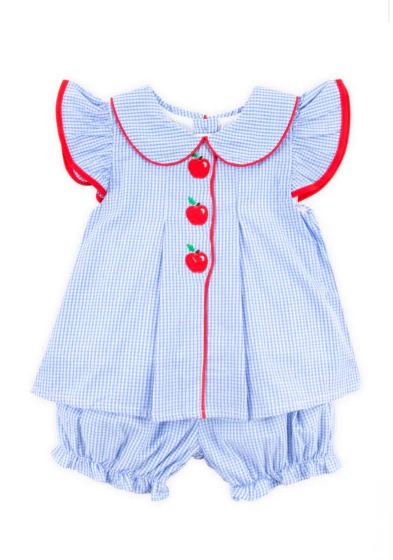 Apple Blue Gingham bloomer set