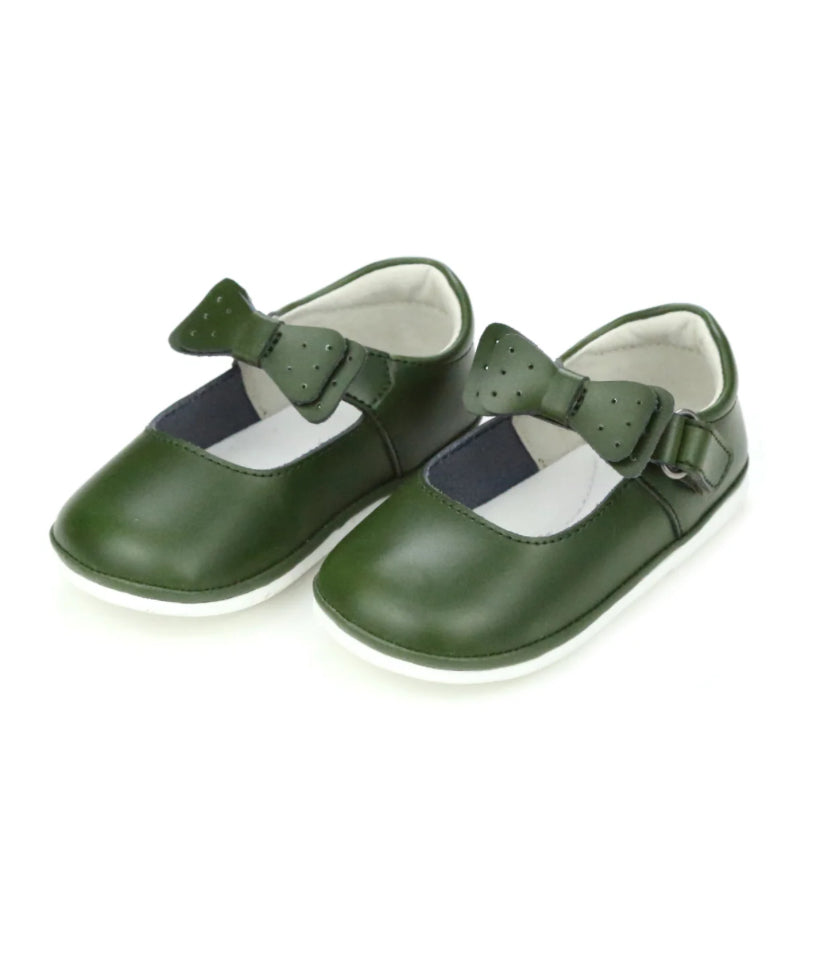 Baby Girl Green Ava Bow Strap First Walker Mary Jane