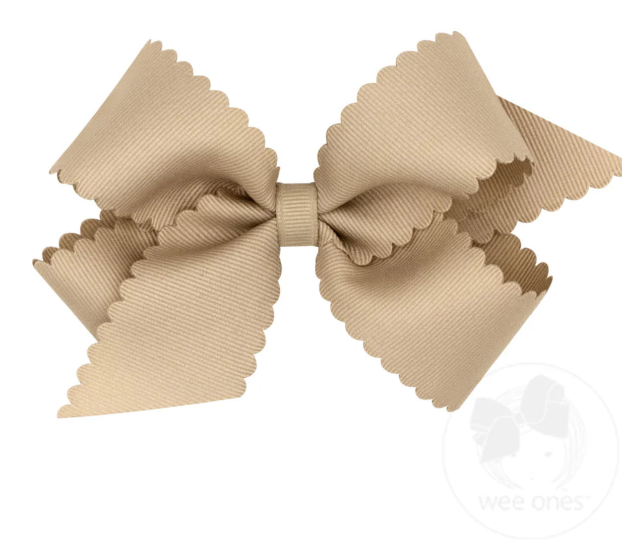 Medium Grosgrain Hair Bow with Scalloped Edge