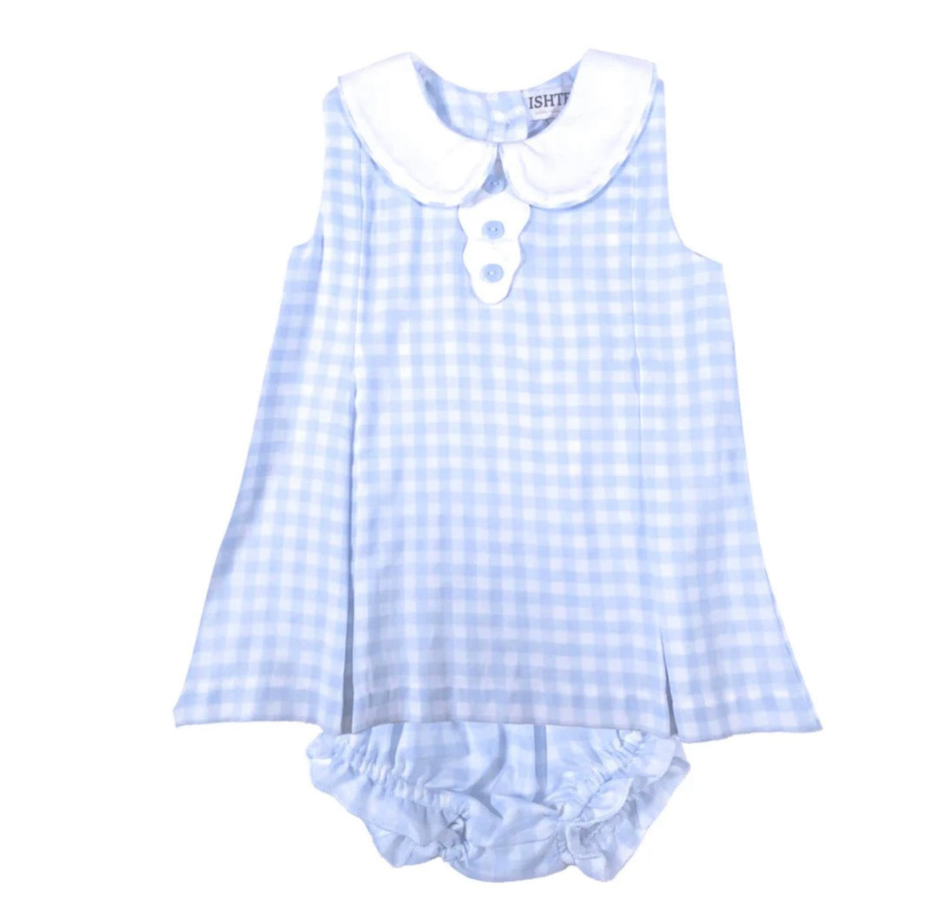 Blue gingham dress w| bloomers