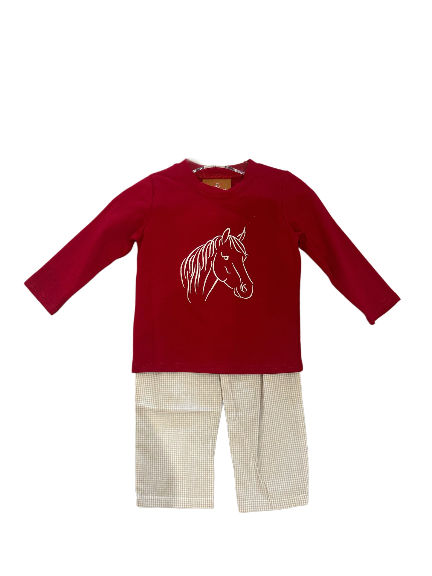 BOYS HORSE RED PANT SET