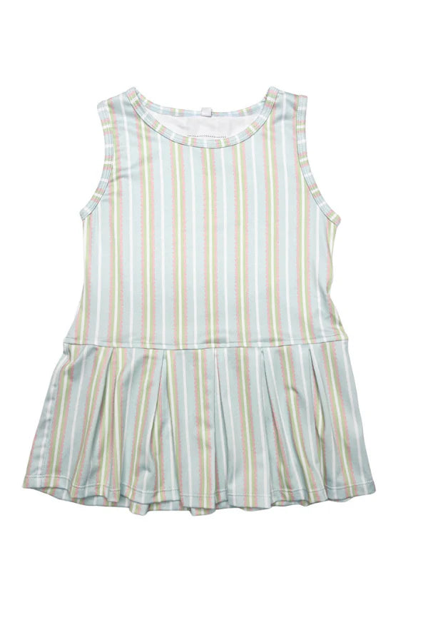 Stripe pleated dress