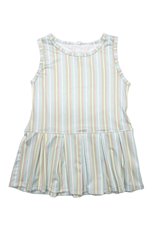 Stripe pleated dress