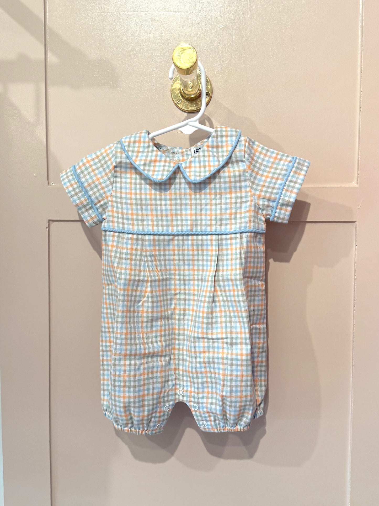 boys plaid romper