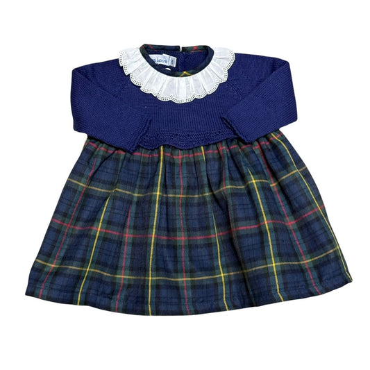 Nave plaid ruffle collar dress