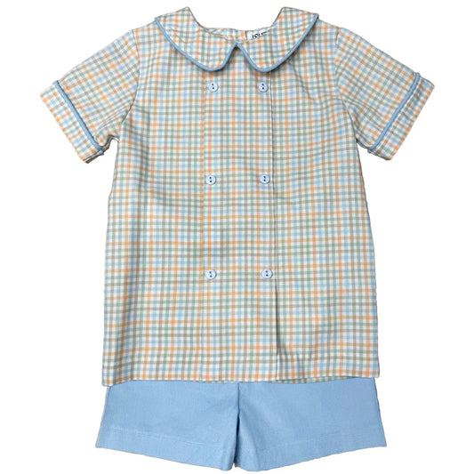 plaid boys short set