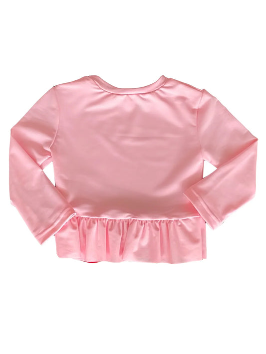 Pink ruffle top / rash guard