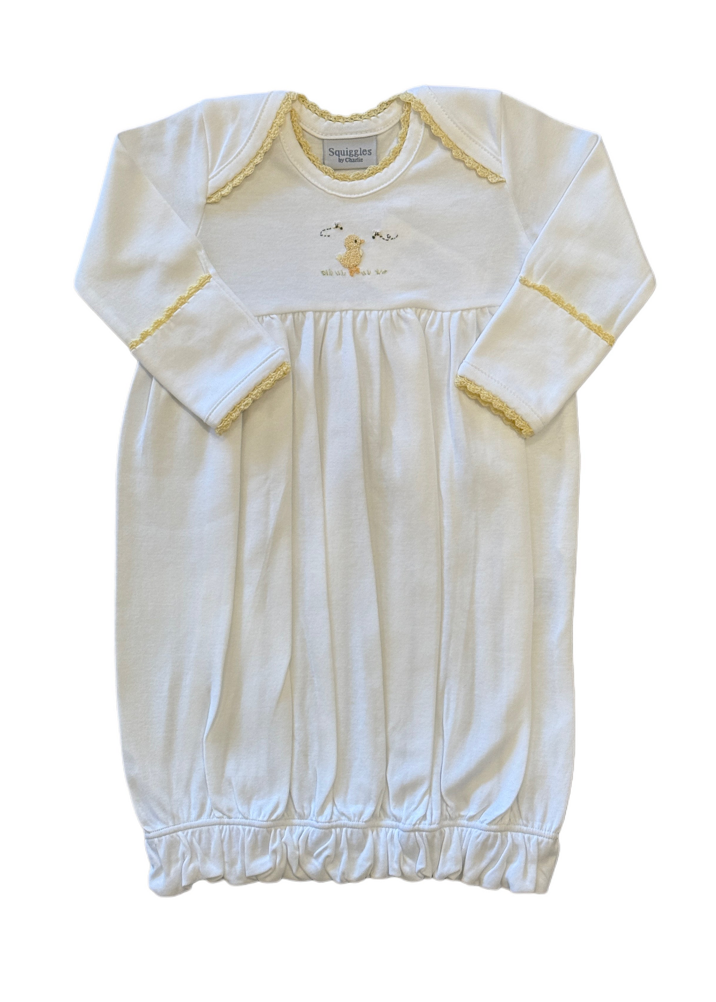 Duck & Bees White Yellow Trim Gown