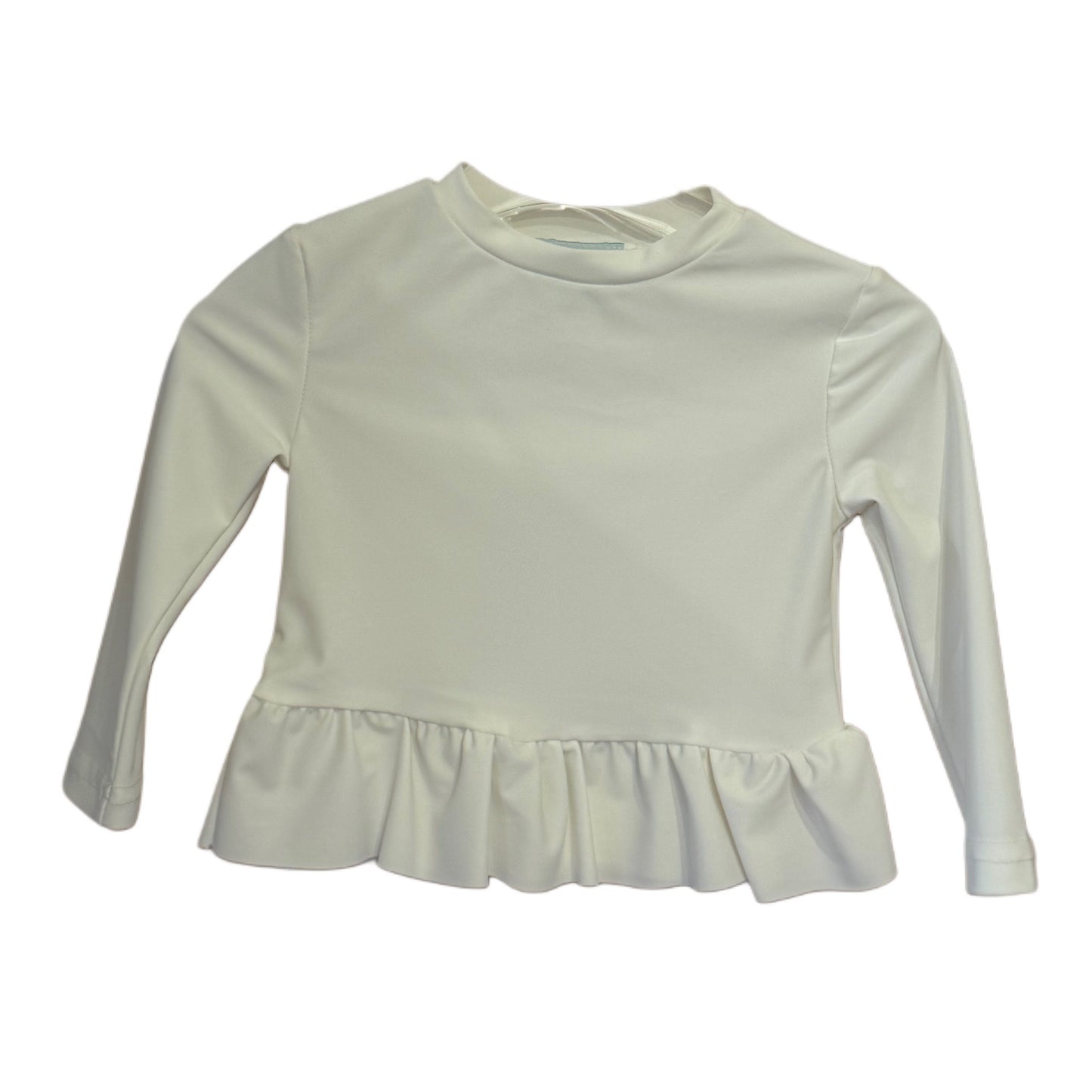 White ruffle top/rash guard