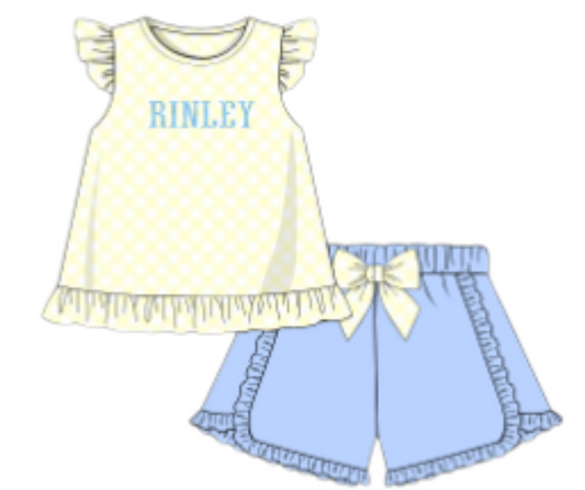 Yellow & Blue Short Set