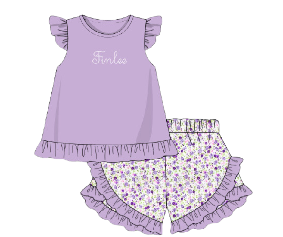 Purple Floral Set