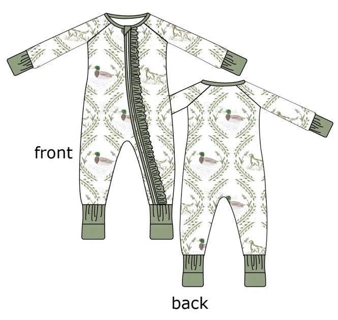 Girls bamboo ruffle dapper trails zippie
