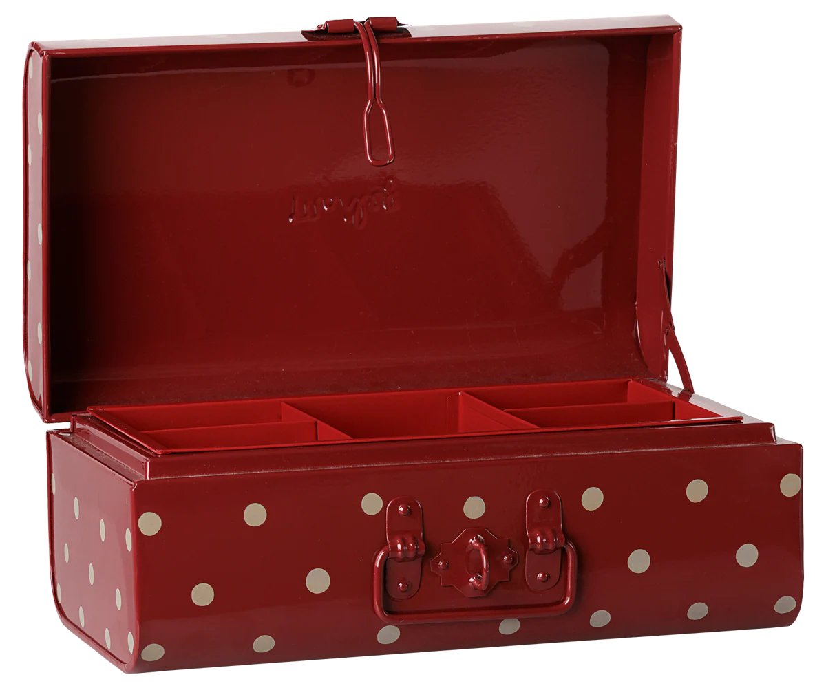 Preorder Storage suitcase, Small - Dark red w. tray