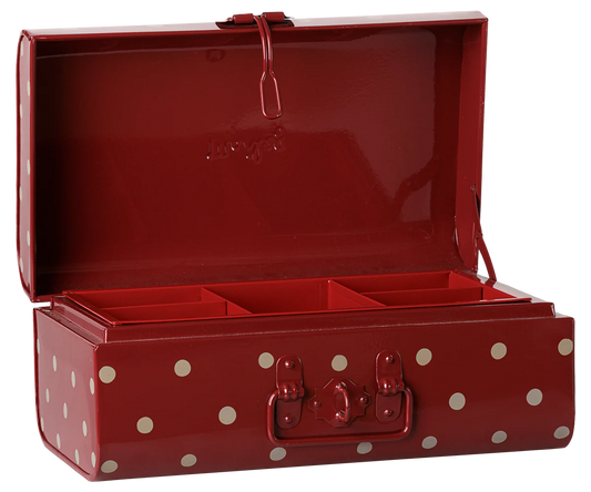 Preorder Storage suitcase, Small - Dark red w. tray