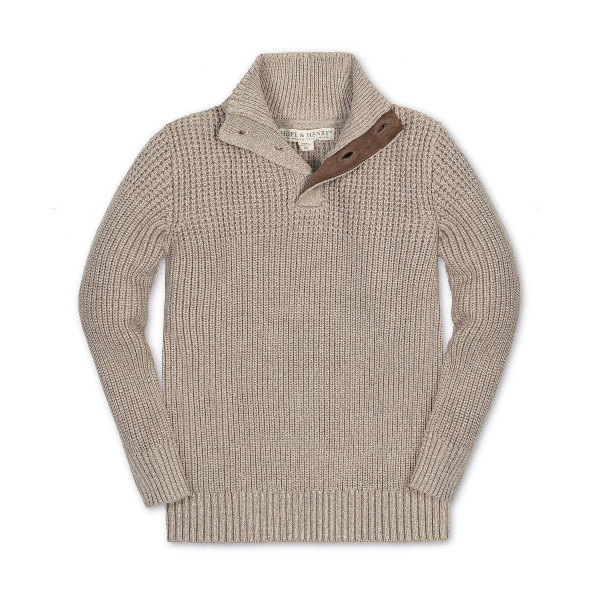 Mix Stitch Mock Neck Sweater with Elbow Patches - Baby