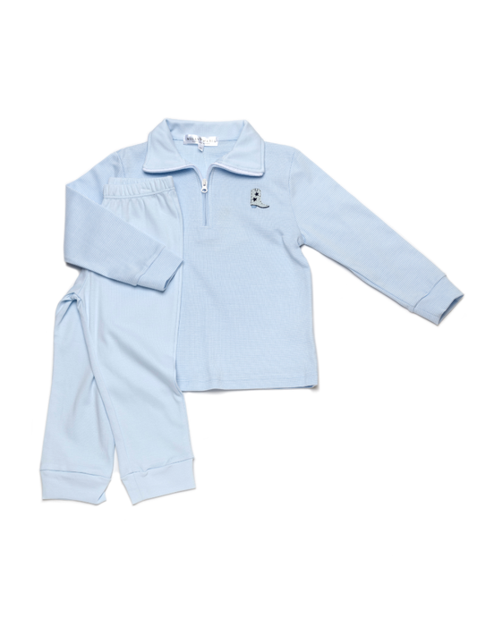 Blue Cowboy Polo Pant Set | Pima cotton